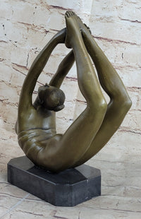 Rare Original Sport Gymnast Bronze Sculpture Marble