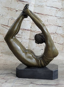 Rare Original Sport Gymnast Bronze Sculpture Marble
