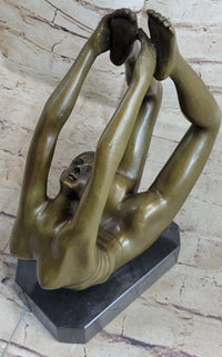 Rare Original Sport Gymnast Bronze Sculpture Marble