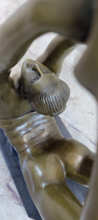 Rare Original Sport Gymnast Bronze Sculpture Marble