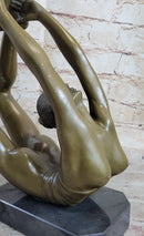 Rare Original Sport Gymnast Bronze Sculpture Marble