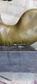 Rare Original Sport Gymnast Bronze Sculpture Marble