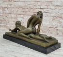 Bronze Erotic Art Sculpture by Mavchi Two Lesbian Lovers Strap-On Sex
