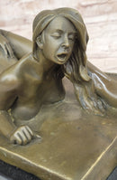 Bronze Erotic Art Sculpture by Mavchi Two Lesbian Lovers Strap-On Sex