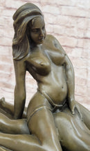 Bronze Erotic Art Sculpture by Mavchi Two Lesbian Lovers Strap-On Sex