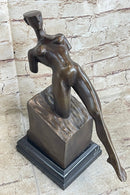 Abstract Surrealism Modern Art Sculpture of Nude Partial Female Figure on Marble Base