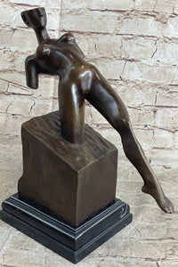 Abstract Surrealism Modern Art Sculpture of Nude Partial Female Figure on Marble Base