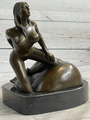 Mavchi Nude Woman Resting on a large Ass Bronze Erotic Sculpture