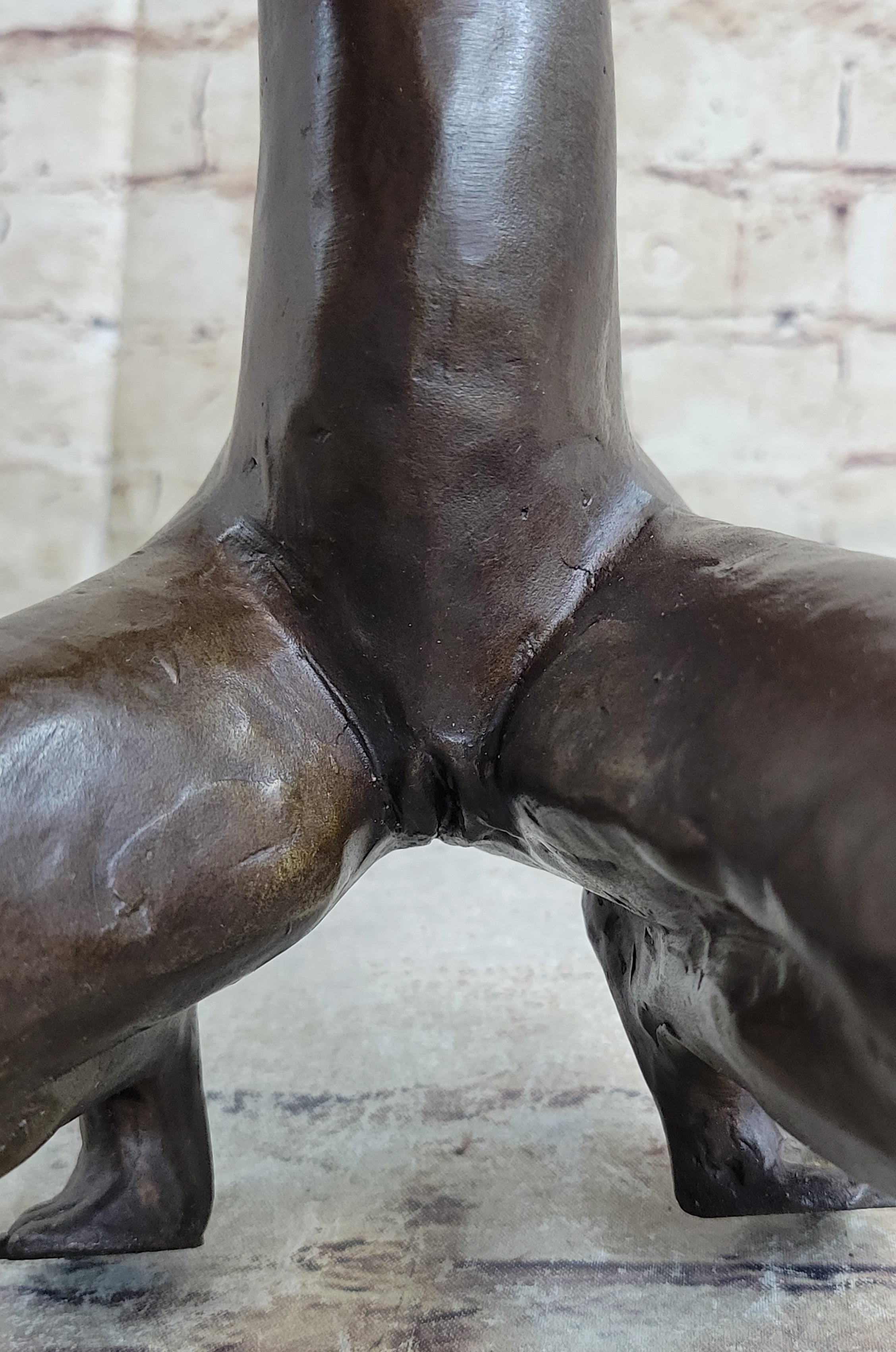 Phallic Creature Phallus Penis with Legs Bronze by J. Mavchi 9" x 6"