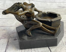 Erotic Sexual Novelty Bronze Metal Ashtray on Marble Base Reverse Cowgirl Mavchi 5" x 12"