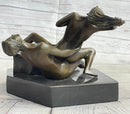 Erotic Sexual Novelty Bronze Metal Ashtray on Marble Base Reverse Cowgirl Mavchi 5" x 12"
