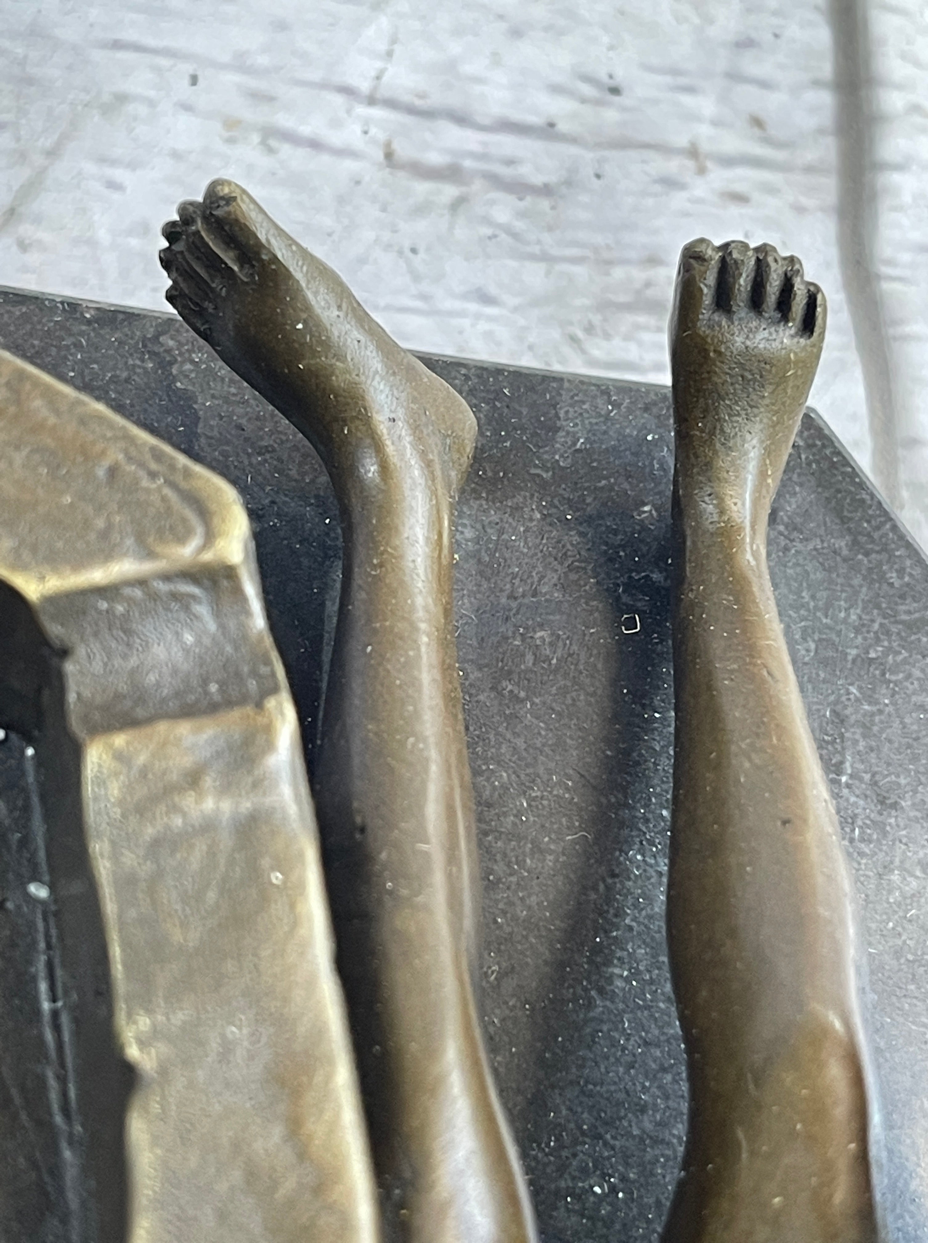 Erotic Sexual Novelty Bronze Metal Ashtray on Marble Base Reverse Cowgirl Mavchi 5" x 12"