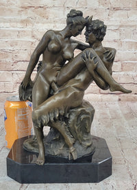 Satyr & Nymph Nude Female Having Sex Erotic Bronze Statue Sculpture Original Art 13" x 10"