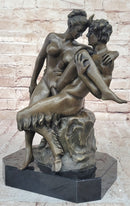 Satyr & Nymph Nude Female Having Sex Erotic Bronze Statue Sculpture Original Art 13" x 10"