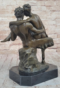 Satyr & Nymph Nude Female Having Sex Erotic Bronze Statue Sculpture Original Art 13" x 10"