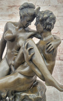 Satyr & Nymph Nude Female Having Sex Erotic Bronze Statue Sculpture Original Art 13" x 10"