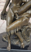 Satyr & Nymph Nude Female Having Sex Erotic Bronze Statue Sculpture Original Art 13" x 10"