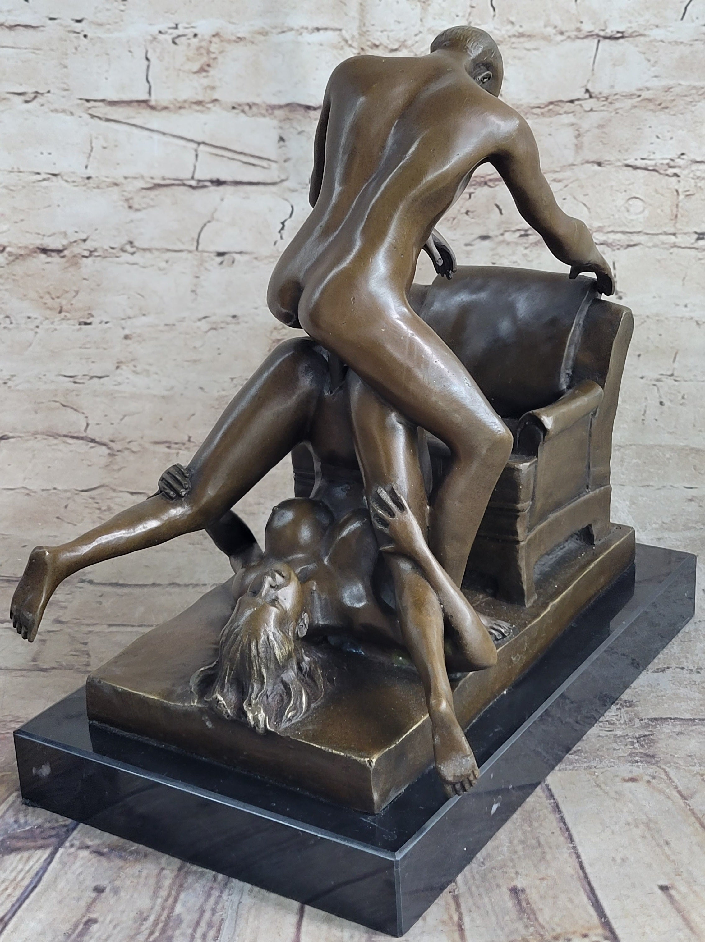 Piledriver Erotic Bronze Modern Art Statue Sculpture Signed Original Sexual 10.5" x 10"