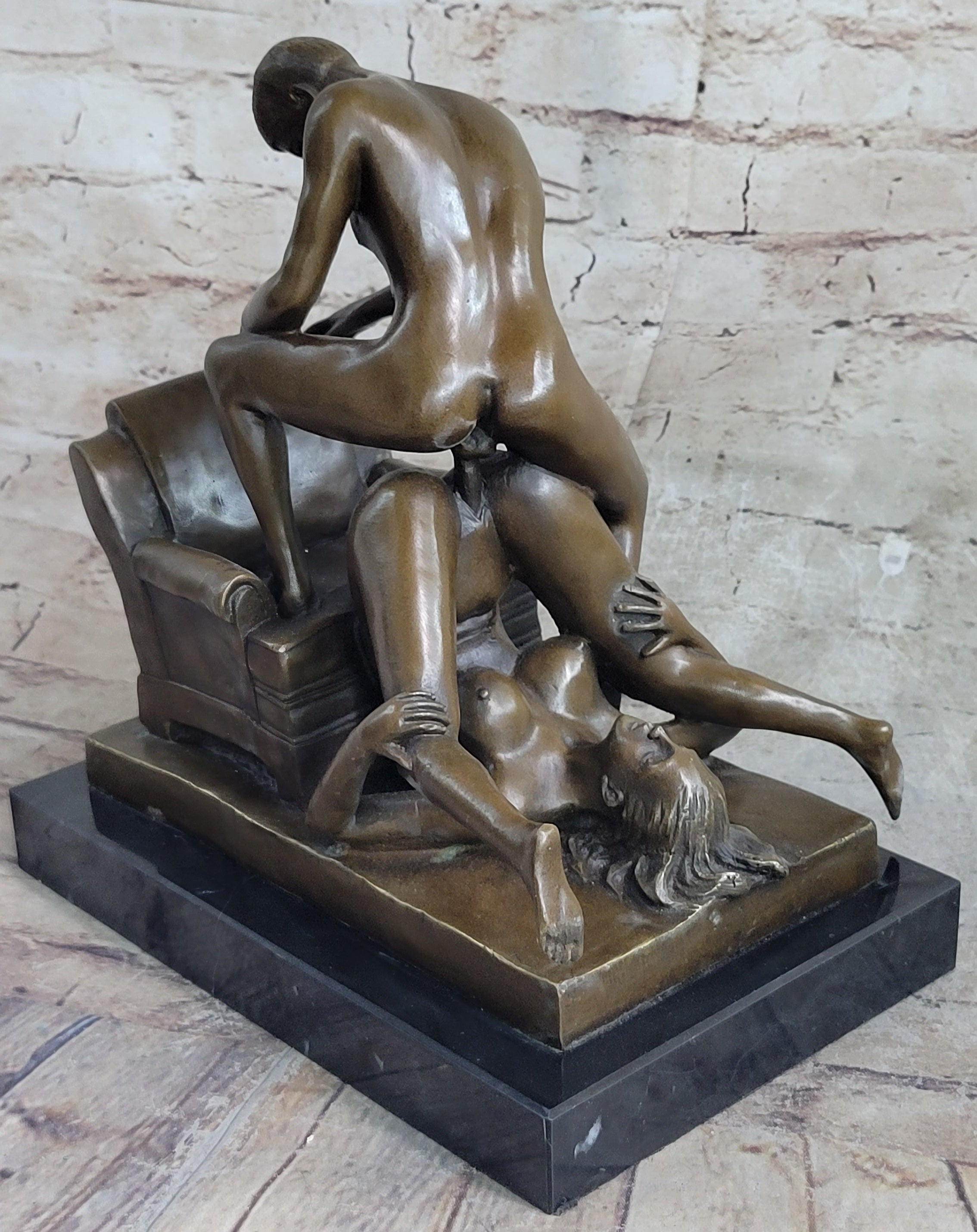 Piledriver Erotic Bronze Modern Art Statue Sculpture Signed Original Sexual 10.5" x 10"