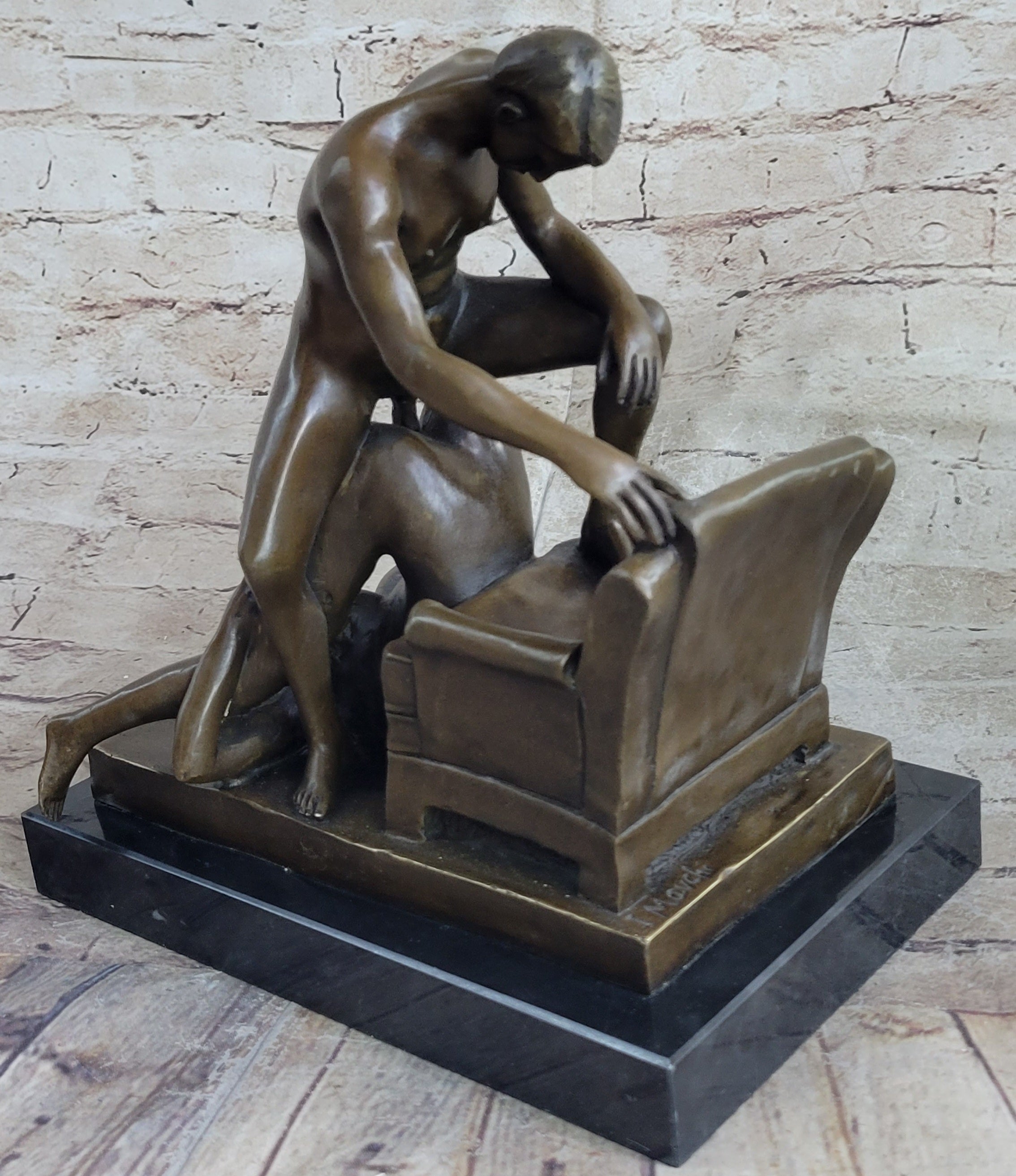 Piledriver Erotic Bronze Modern Art Statue Sculpture Signed Original Sexual 10.5" x 10"