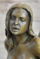 Erotic Real Bronze Sculpture Pen Holder Couple Having Sex Nude Figures