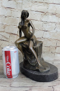 Signed Milo Nude Model with Sexy Pose Bronze Art Deco Sculpture