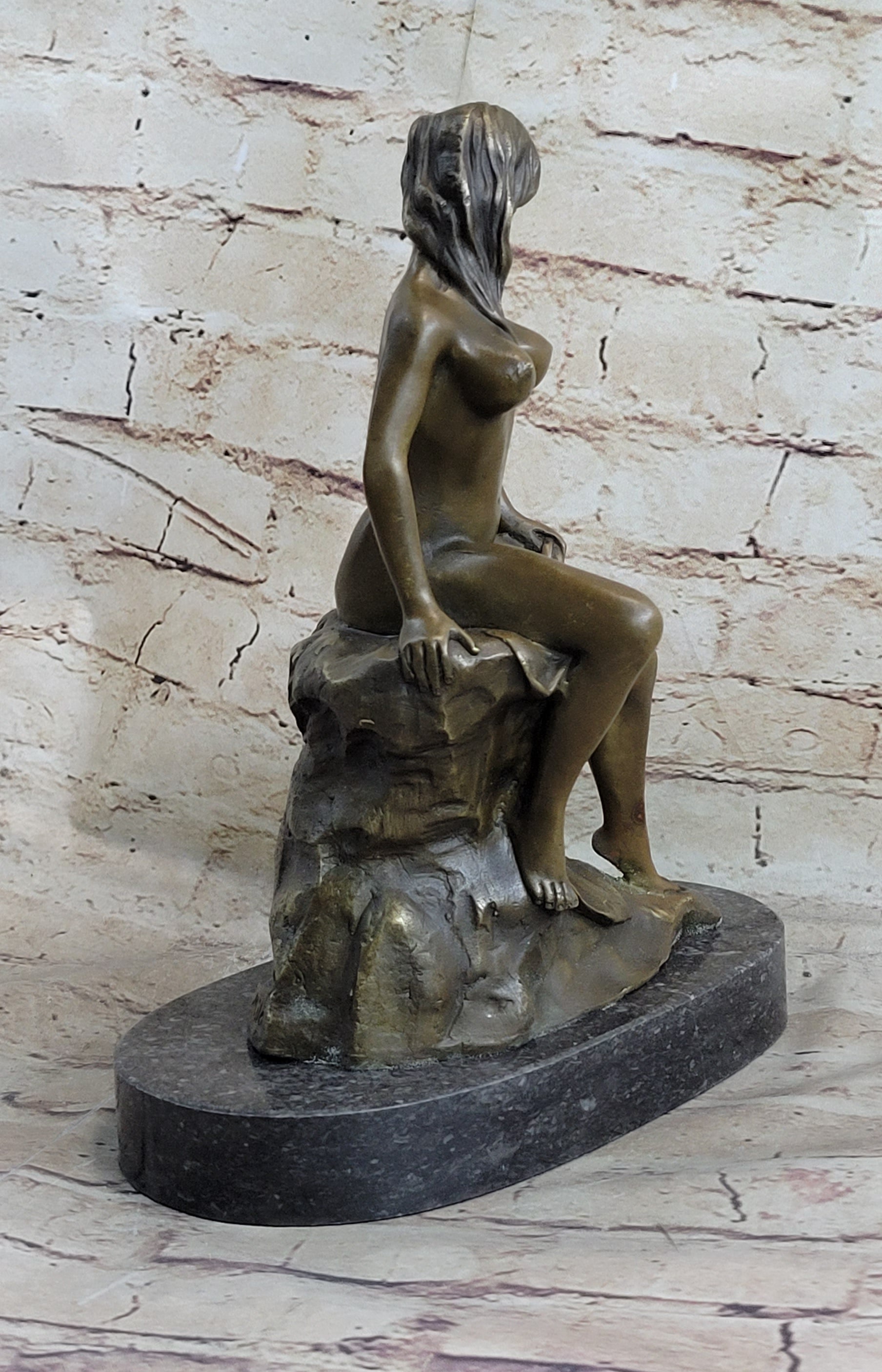 Signed Milo Nude Model with Sexy Pose Bronze Art Deco Sculpture