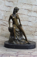 Signed Milo Nude Model with Sexy Pose Bronze Art Deco Sculpture