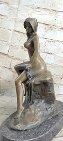 Signed Milo Nude Model with Sexy Pose Bronze Art Deco Sculpture