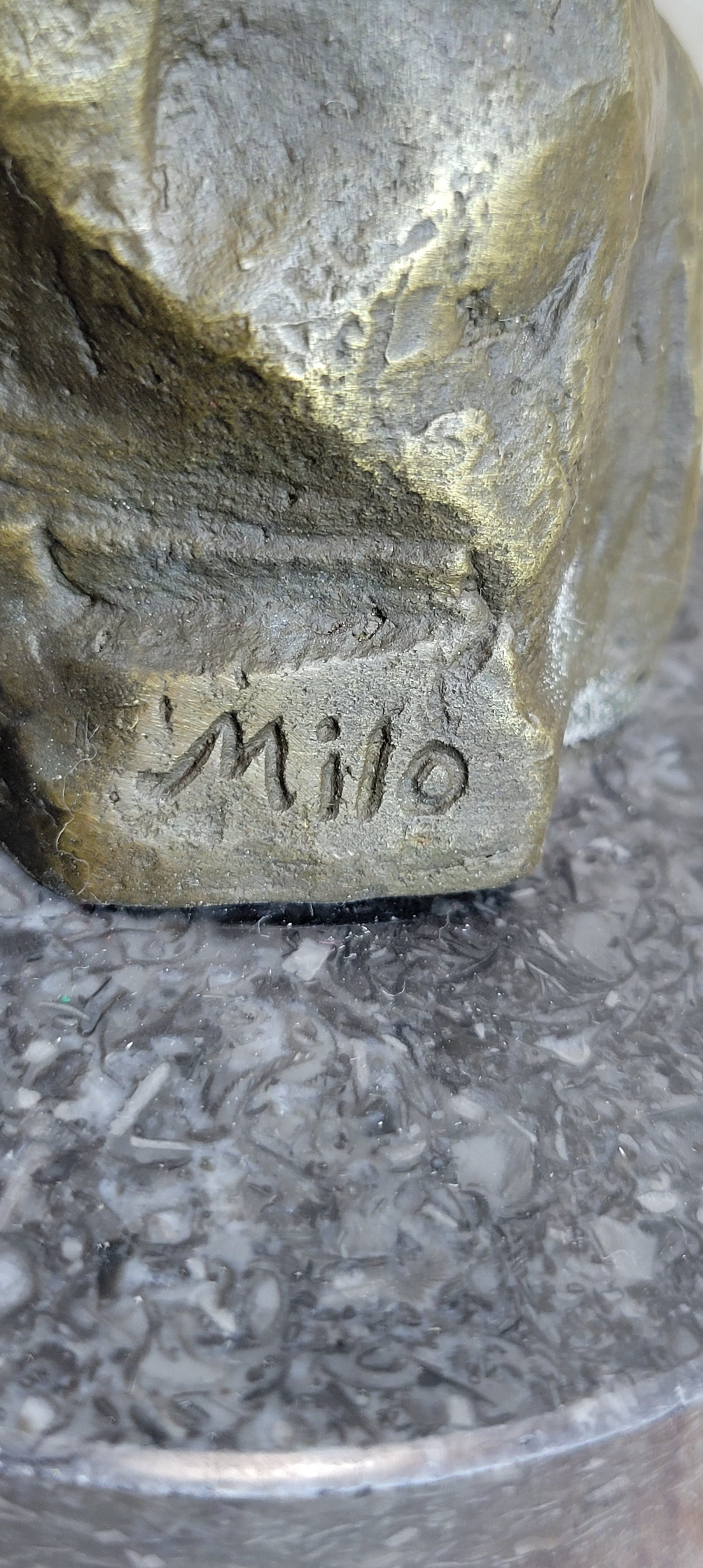 Signed Milo Nude Model with Sexy Pose Bronze Art Deco Sculpture