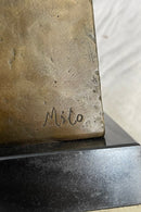 Nude Female Figure Girl Sitting One Leg Up Bronze Sculpture 11" x 5"