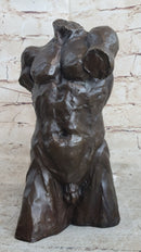 Bronze Male Torso Sculpture – Classical Nude Figurative Art