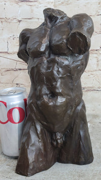 Bronze Male Torso Sculpture – Classical Nude Figurative Art