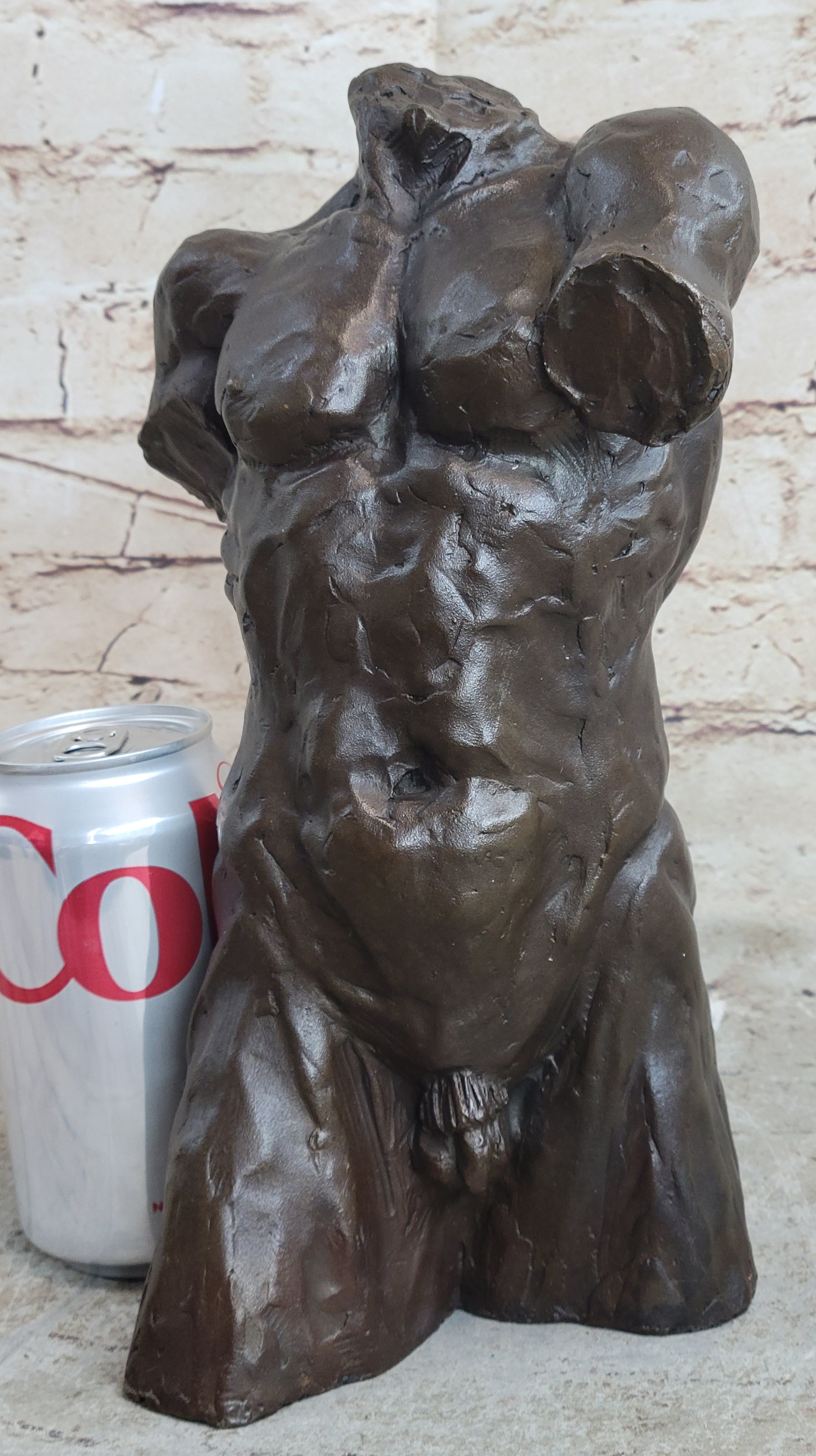 Bronze Male Torso Sculpture – Classical Nude Figurative Art