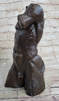 Bronze Male Torso Sculpture – Classical Nude Figurative Art