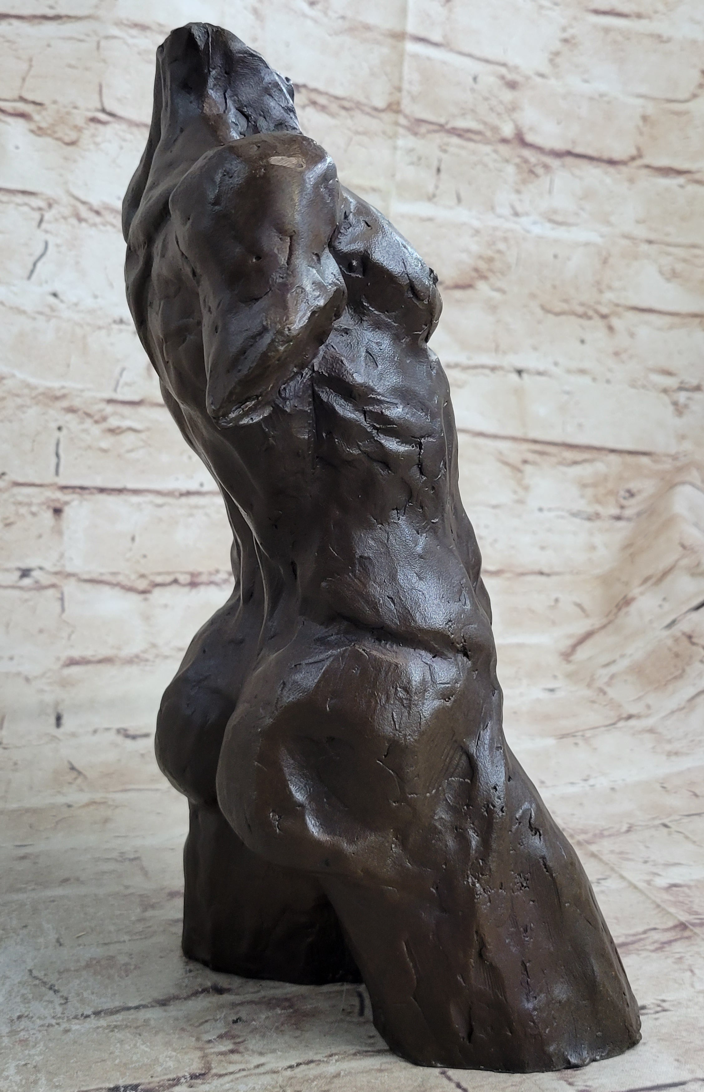 Bronze Male Torso Sculpture – Classical Nude Figurative Art