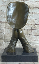 Praying Floating Face Bronze Metal Sculpture Surrealism Dali
