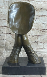 Praying Floating Face Bronze Metal Sculpture Surrealism Dali