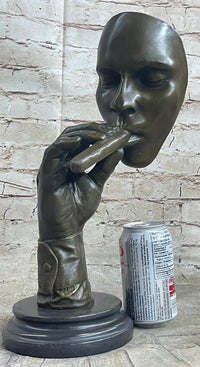 HAVANA MAN SMOKING CIGAR Bronze Statue Sculpture Modern Art 15" x 8"