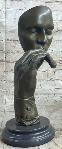 HAVANA MAN SMOKING CIGAR Bronze Statue Sculpture Modern Art 15" x 8"