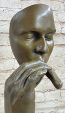 HAVANA MAN SMOKING CIGAR Bronze Statue Sculpture Modern Art 15" x 8"