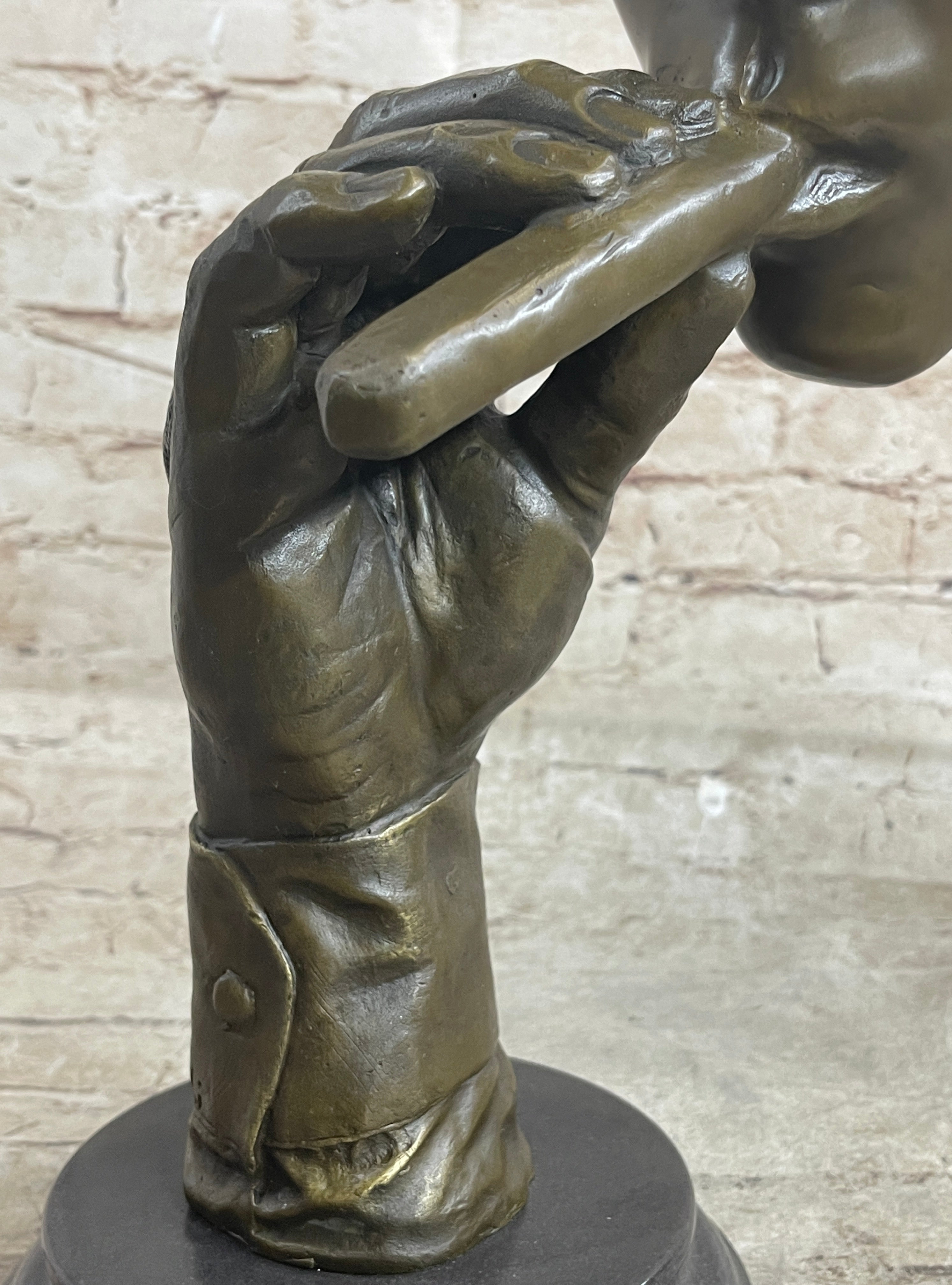 HAVANA MAN SMOKING CIGAR Bronze Statue Sculpture Modern Art 15" x 8"