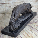 Signed Vienna Bronze Marble Leopard Panther Cat Sculpture