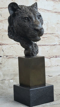 African Cheetah Bronze Bust by Mene - Animal Figure Art