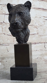 African Cheetah Bronze Bust by Mene - Animal Figure Art
