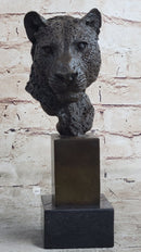 African Cheetah Bronze Bust by Mene - Animal Figure Art