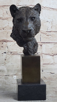 African Cheetah Bronze Bust by Mene - Animal Figure Art