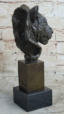 African Cheetah Bronze Bust by Mene - Animal Figure Art