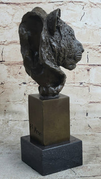 African Cheetah Bronze Bust by Mene - Animal Figure Art