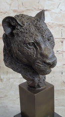 African Cheetah Bronze Bust by Mene - Animal Figure Art